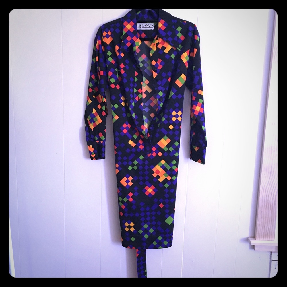 Gorgeous Lanvin vintage shirtdress graphic print